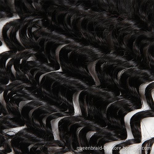 Brazilian Deep Wave Human Hair Bundles with Frontal Free Part Lace Frontal Virgin Human Hair Bundles Human Hair Extensions